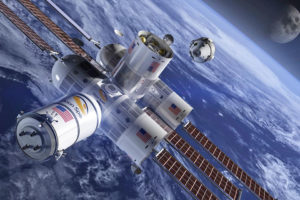 A satellite in space