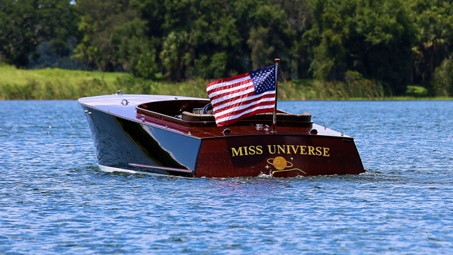 A small boat in a body of water