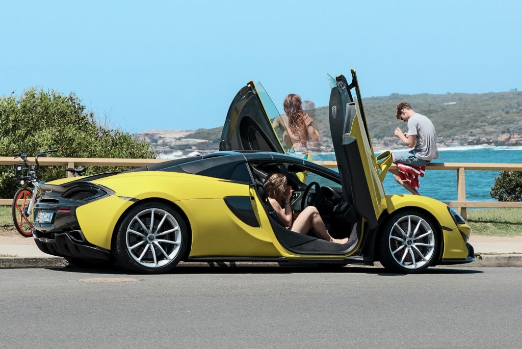 A person driving a car