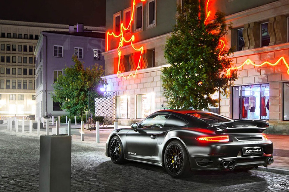 A car parked on a city street