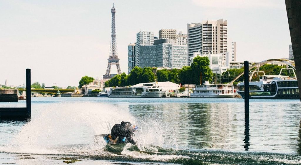 Watch World Champ Dom Hernler Wakeboard Paris&#8217; River Seine