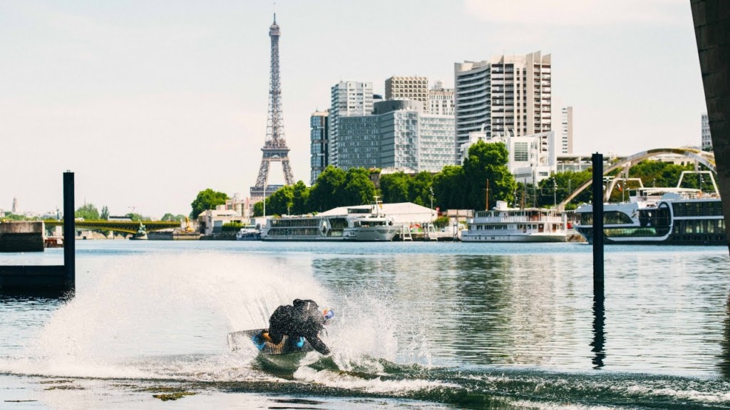 Watch World Champ Dom Hernler Wakeboard Paris’ River Seine