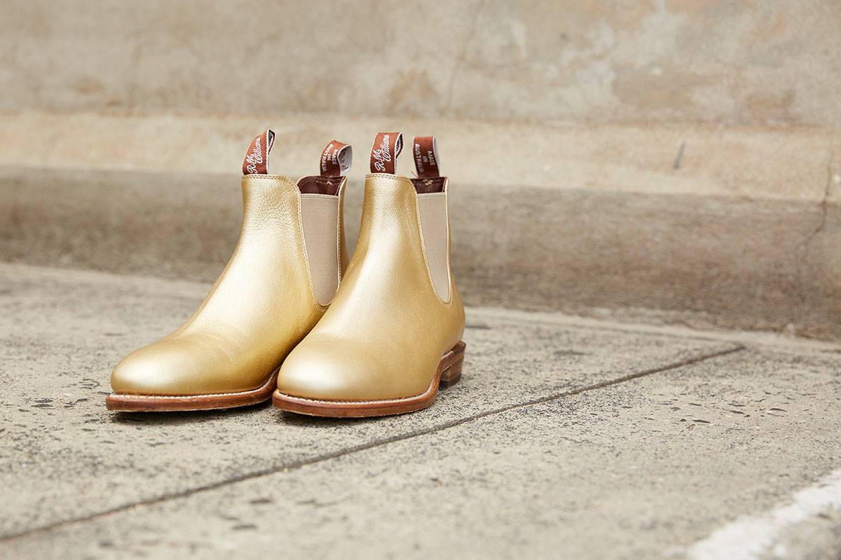 These Gold R.M. Williams Are Perfect For Showing You’re A Smarmy Prick