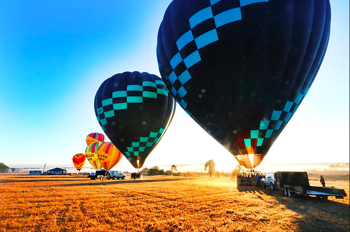 A large balloon in the air