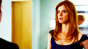 A woman in a blue shirt