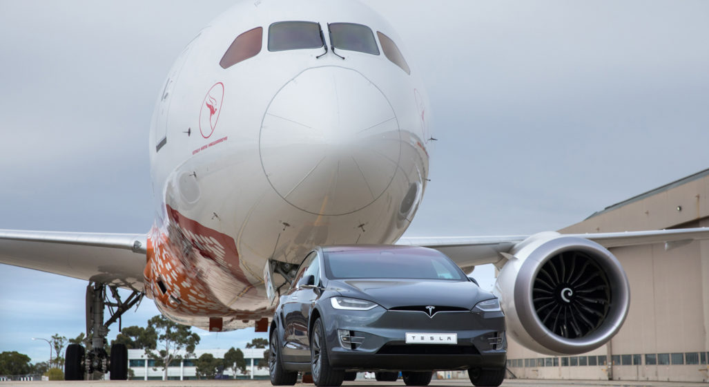 Tesla Broke The Electric Vehicle Towing Record Pulling A Qantas 787 Dreamliner