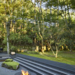 A bench in a garden