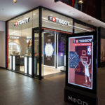 A store front at night