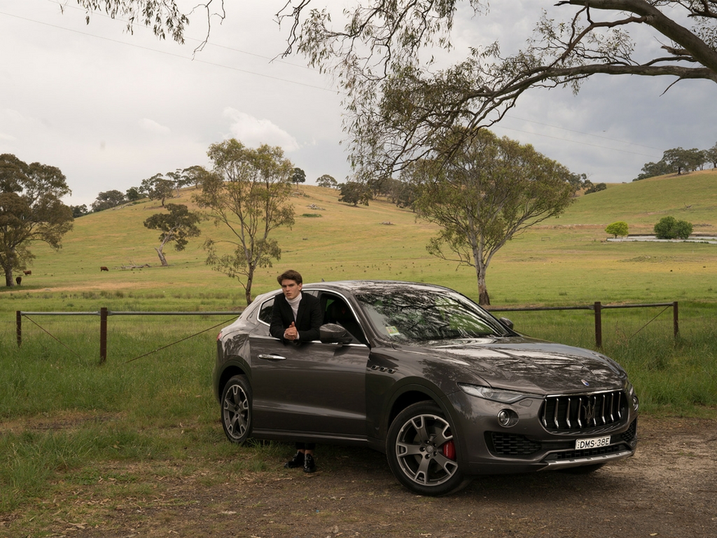 A car parked in a field