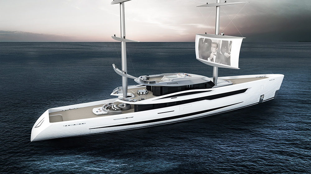 This Sailing Yacht Concept Includes A Huge Movie Screen On The Sails