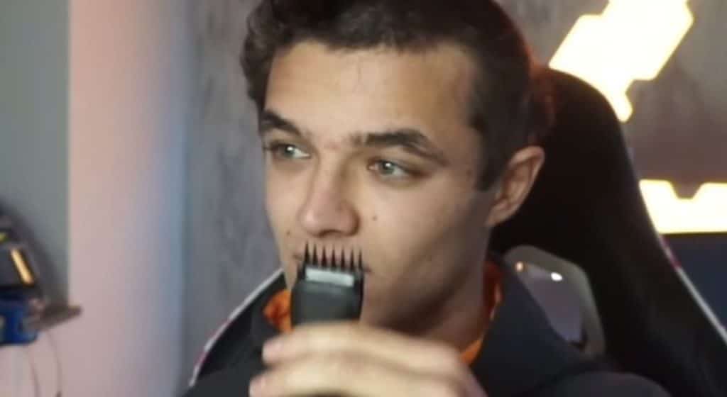 F1 Driver Lando Norris Shaves His Head Live On Twitch