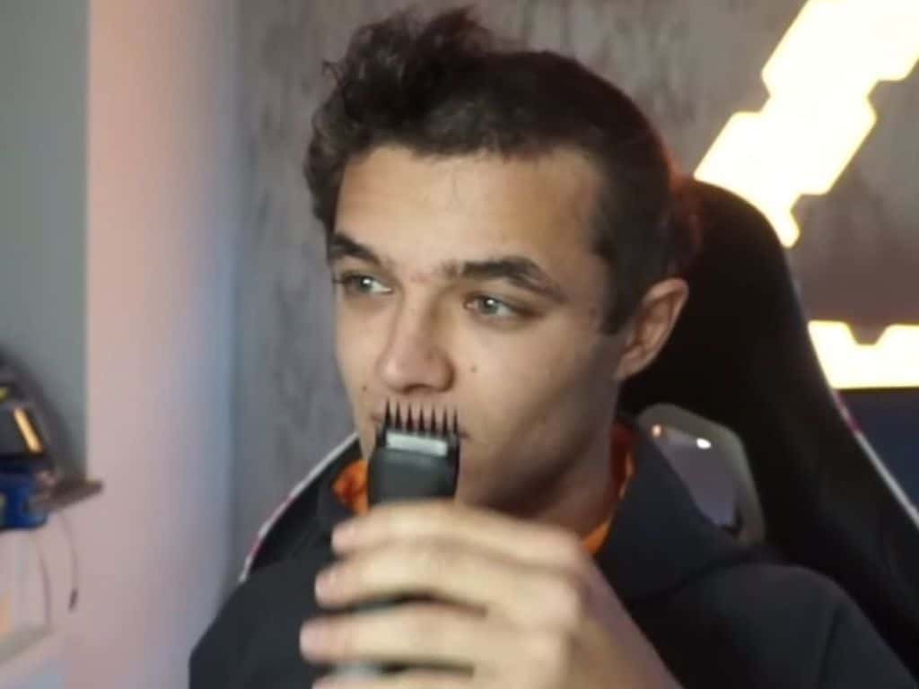F1 Driver Lando Norris Shaves His Head Live On Twitch Boss Hunting