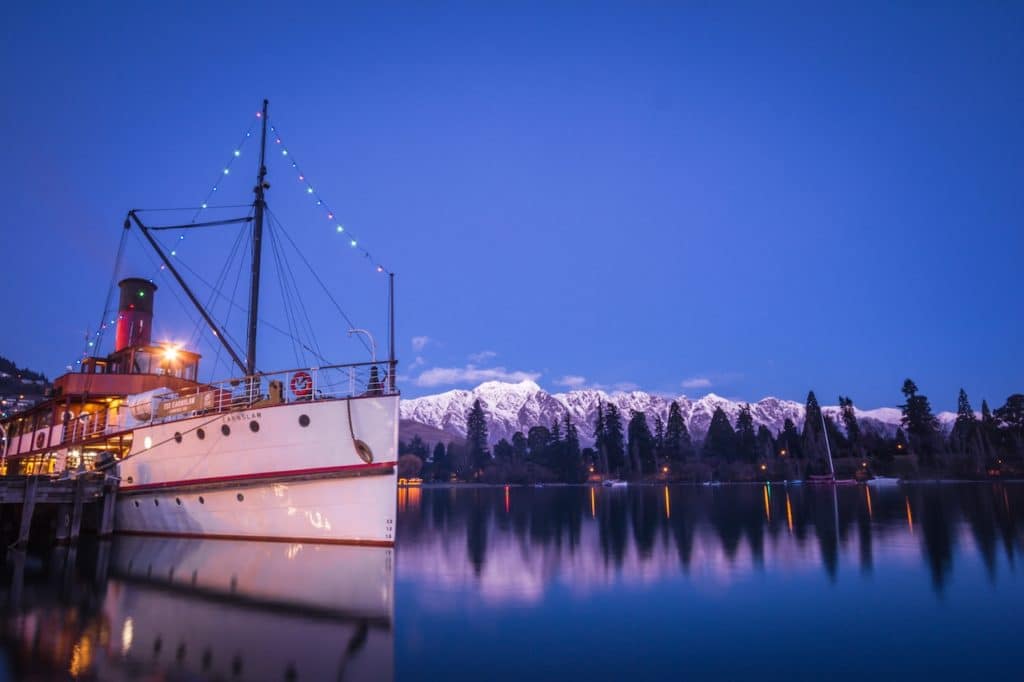 A large ship in a body of water