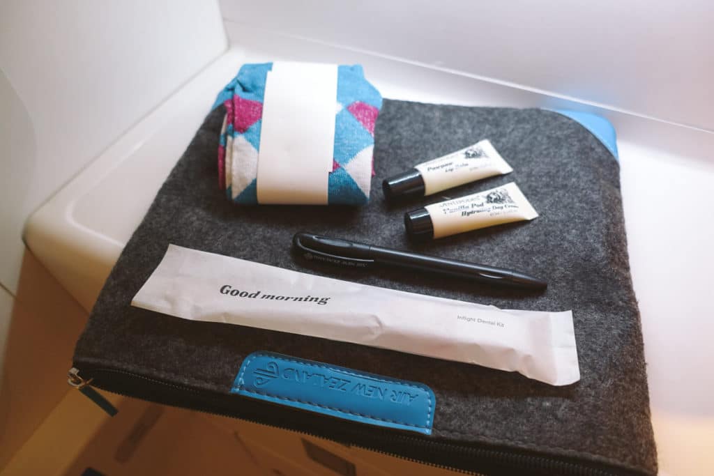 Air New Zealand amenities