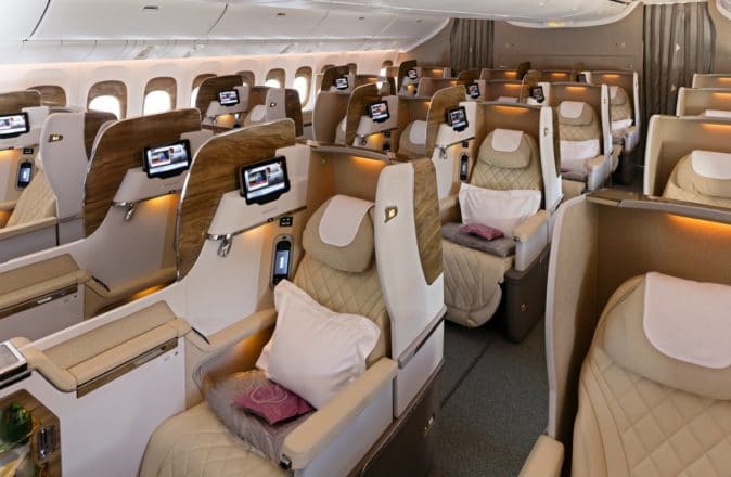 Emirates 777 Business Glass