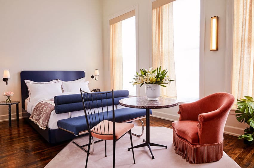 A living room with a leather chair