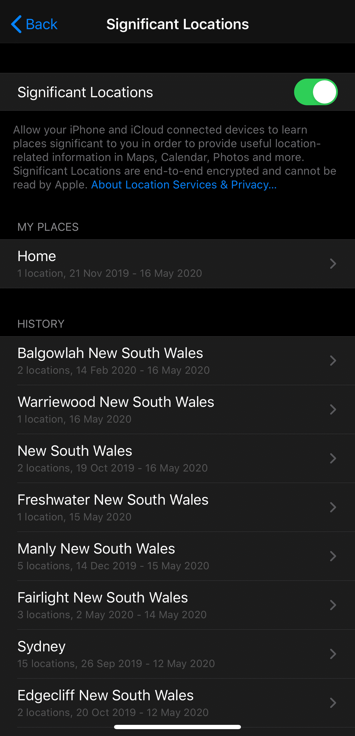 iOS location tracking