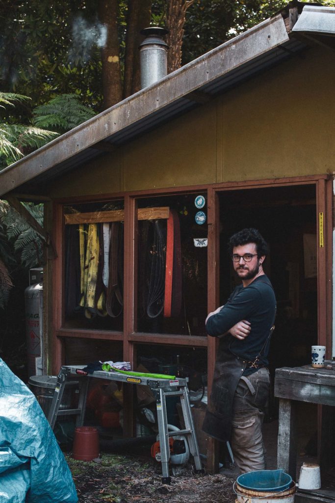 Mathieu Dechamps outside his workshop.
