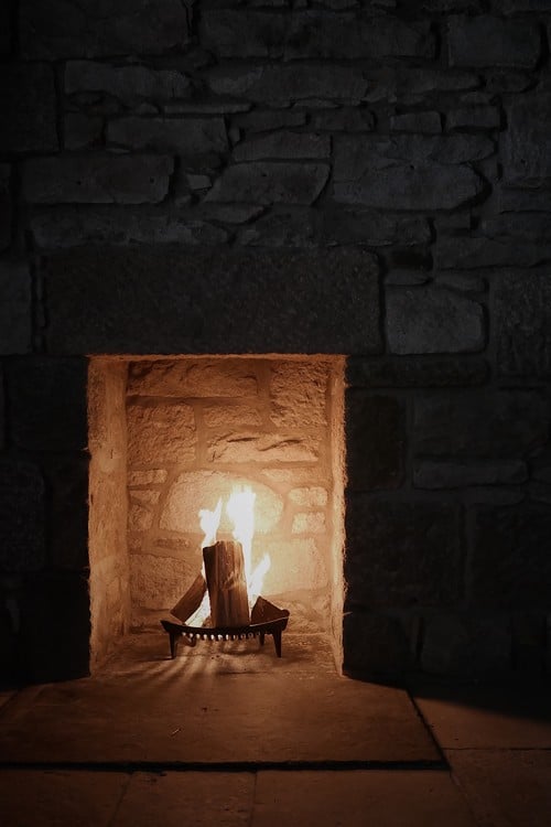 One of many fireplaces at Gairnshiel Lodge