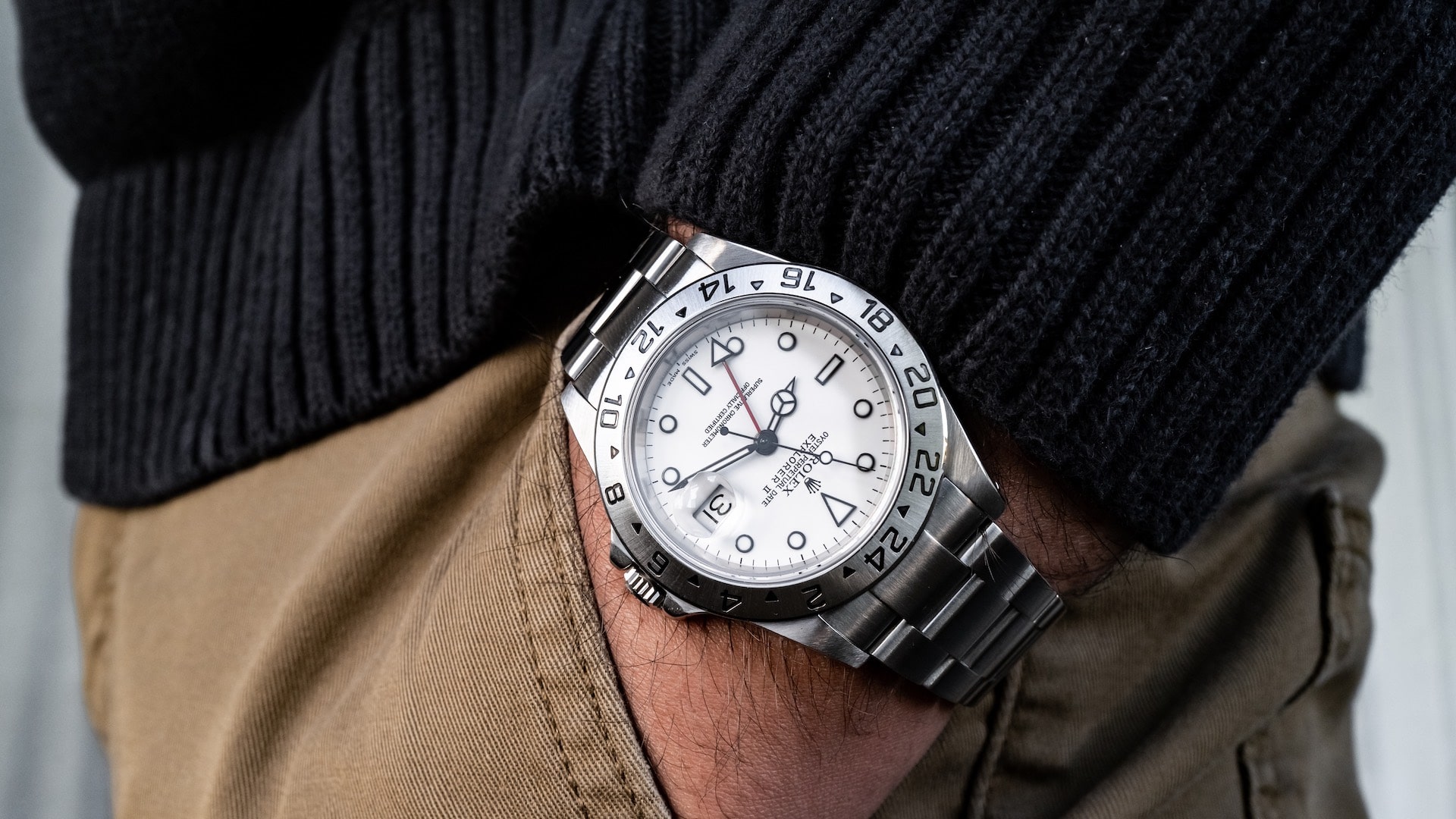 rolex explorer on wrist