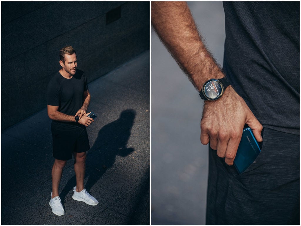 Shaun Birley wars the Huawei GT2 e smartwatch