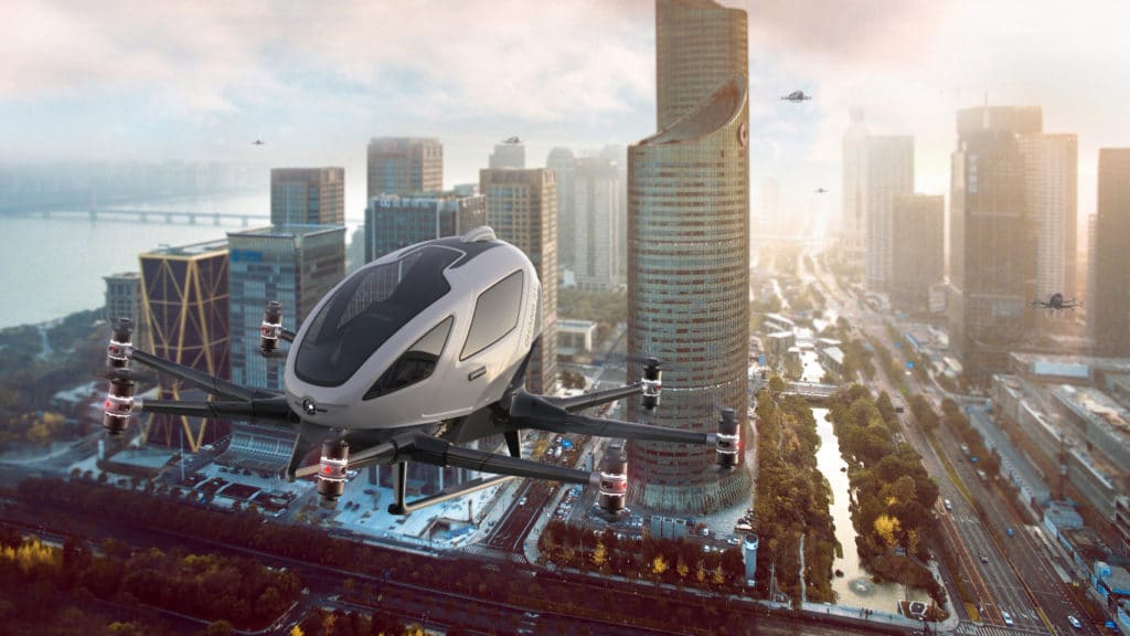 A large jetliner sitting on top of a building