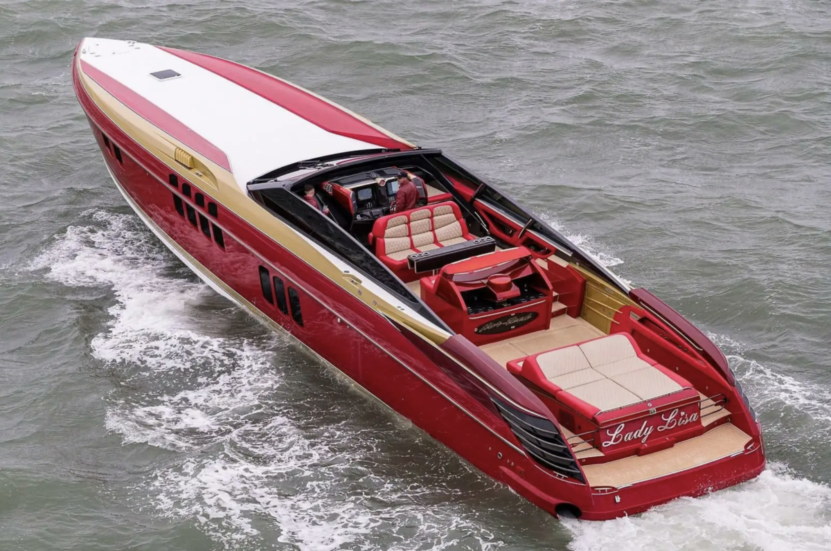 A small boat in a body of water
