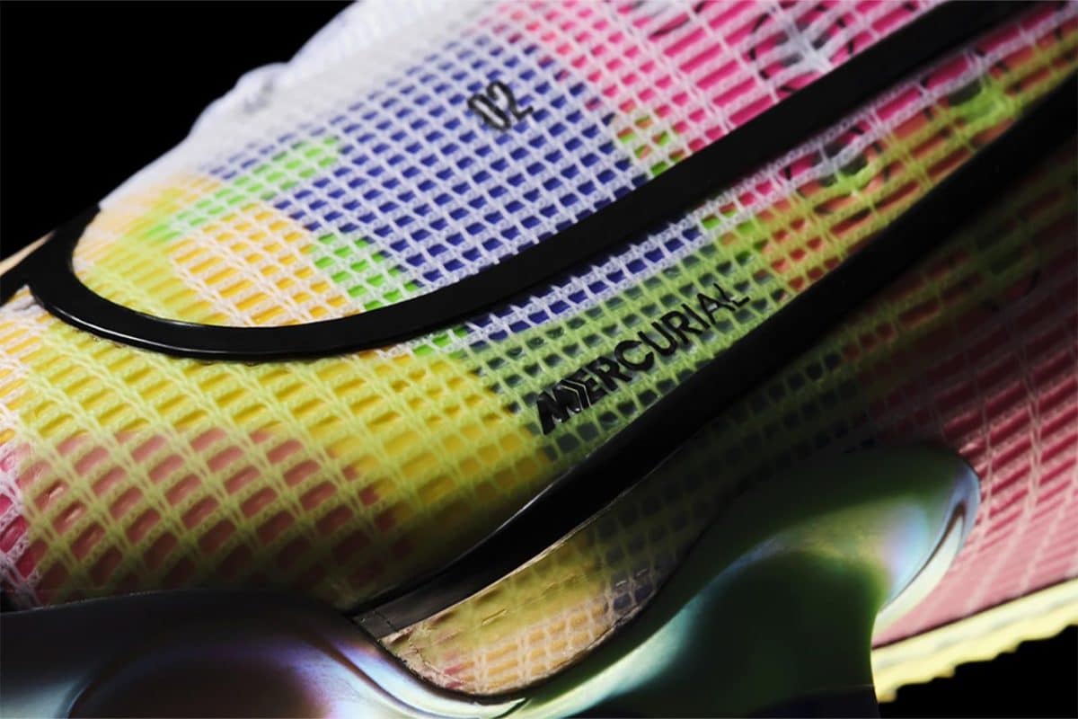 Close-up of the new Nike Mercurial Vapor Superfly Dragonfly soccer cleats.