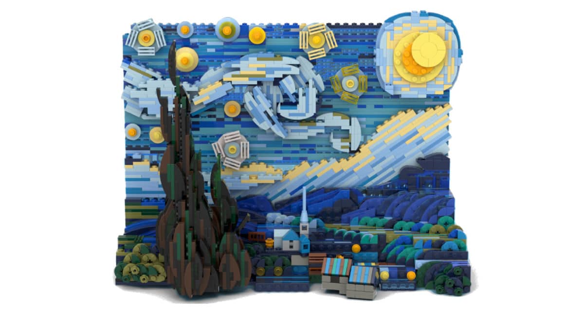 LEGO Vincent van Gogh Starry Night building set by Truman Cheng