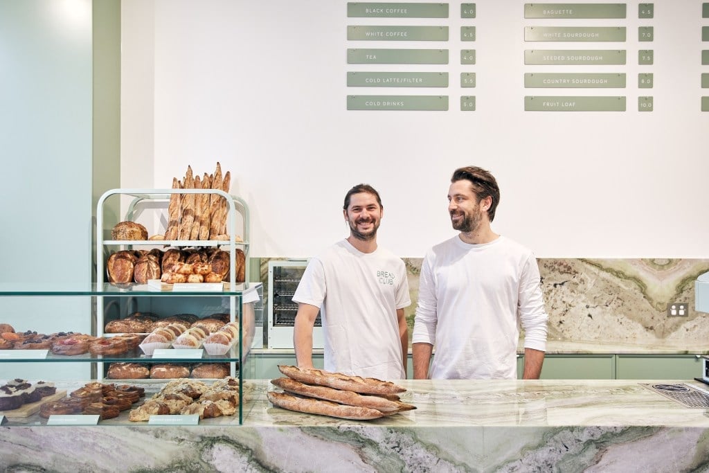 The owners of Bread Club pose for a photo and celebrate their well-earned reputation as one of the best bakeries in Melbourne.