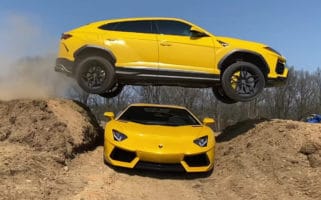 WATCH: Bloke Jumps His Lamborghini Uris Over Wife's Aventador