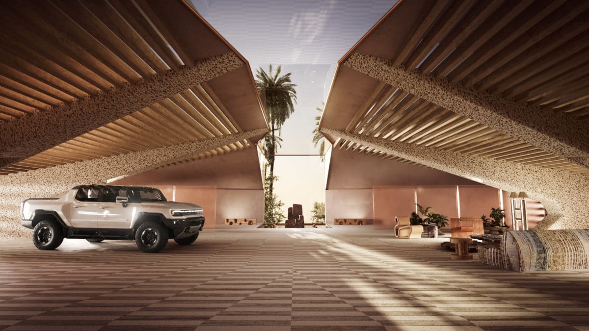 Kelly Wearstler Desert Garage concept hummer ev lebron james