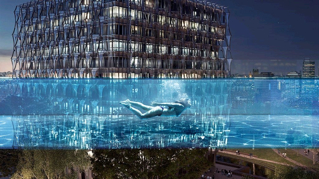 The World&#8217;s First Sky Pool Floats 115 Feet Above Ground