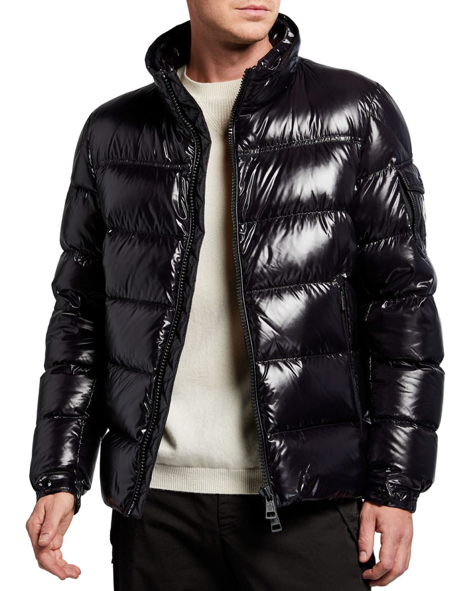 A shiny men's puffer jacket from Moncler