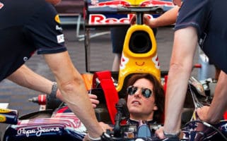 Tom Cruise Test Drive Red Bull Racing F1 Car David Coulthard