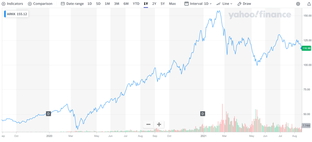 Big Short Dr Michael Burry Cathie Wood ARK Invest - Innovation ETF NYSE: ARKK
