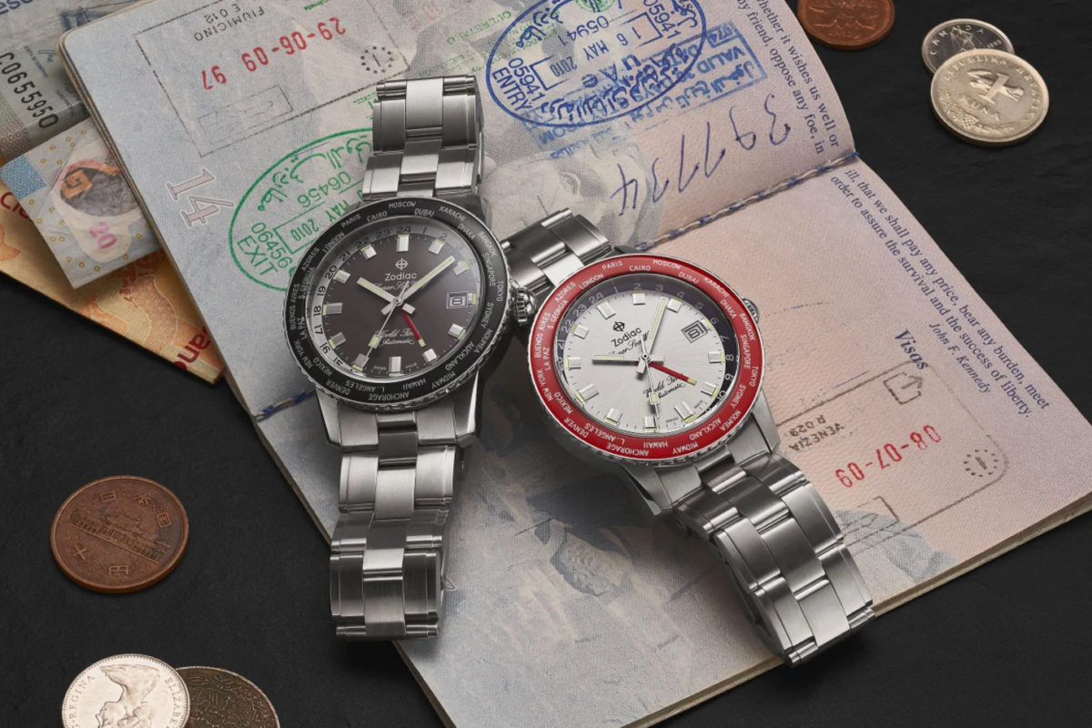 A watch sitting on top of a table