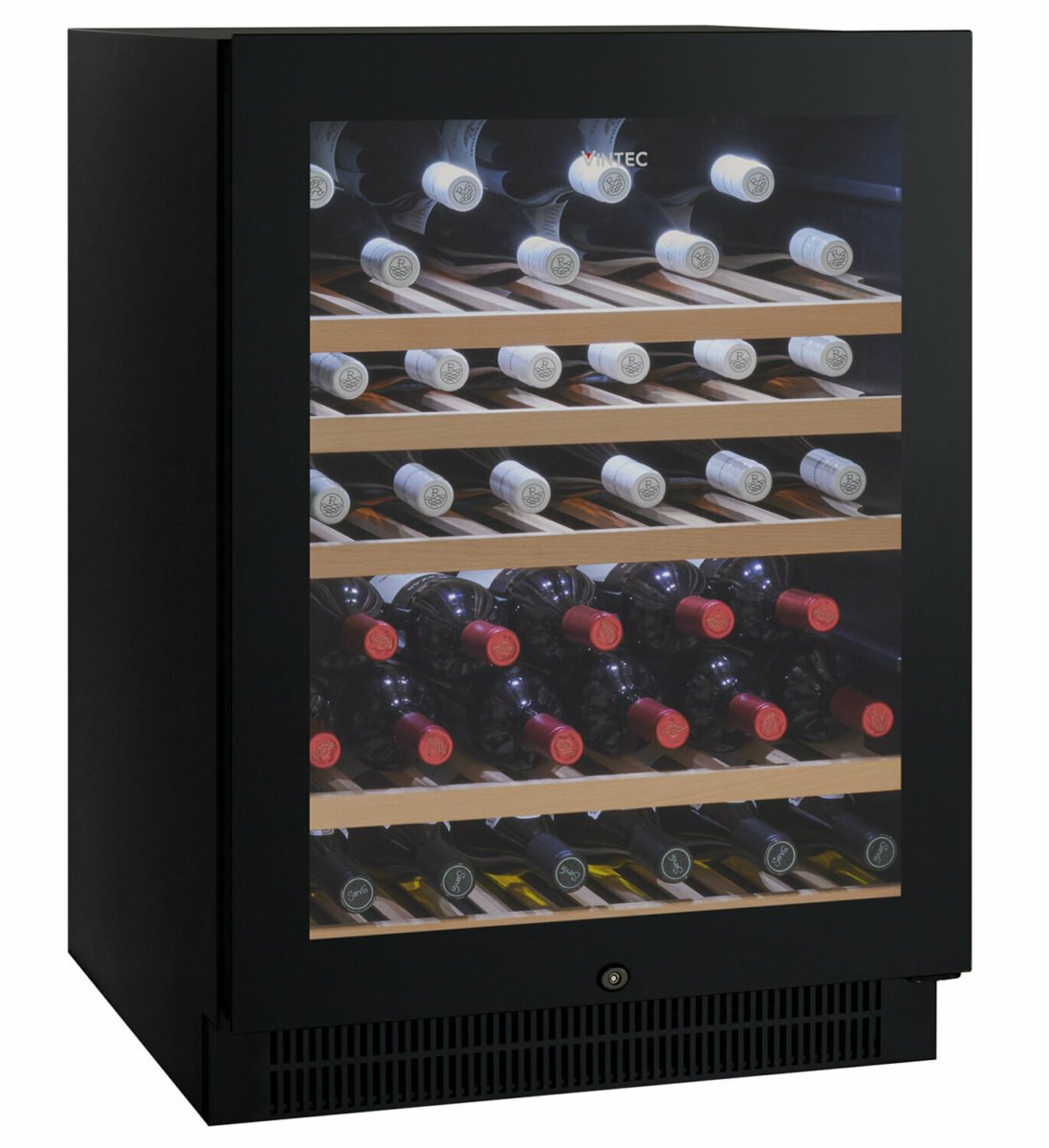 Vintec 50 Bottle Wine Storage Cabinet Black VWS050SBB angle full high