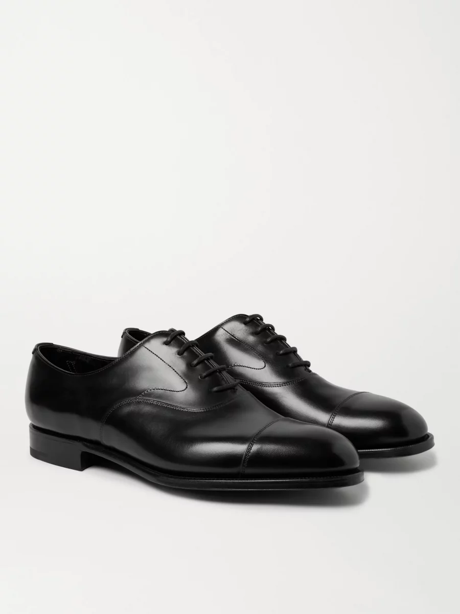 Chelsea Pointed Toe Burnished Leather Oxford Shoes (~ AU $ 1,875)