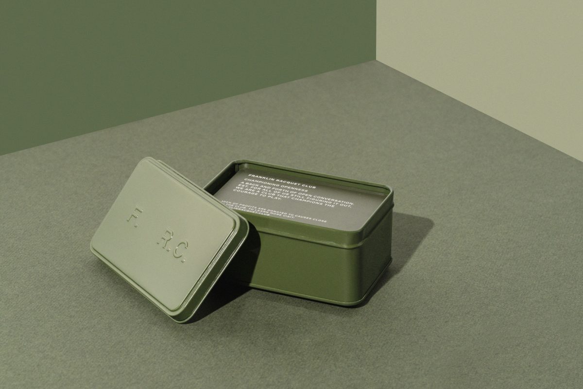 Franklin Racquet Club is a card game designed for conversation