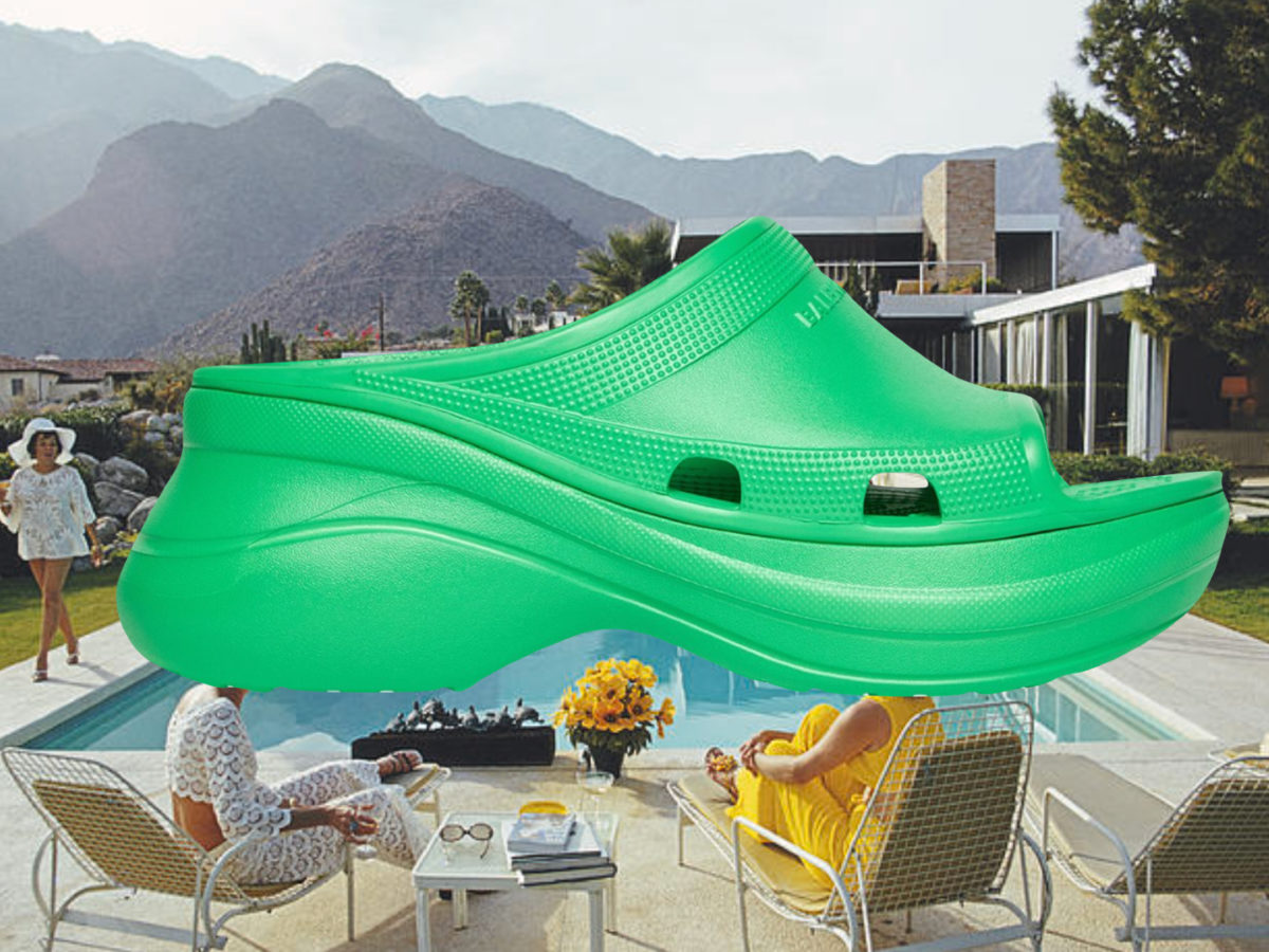 【関税＆送料込み】Balenciaga Slide \"Pool Crocsa¢\" Balenciaga x Crocs Pool Slide Sandals Neon Green Rubber Size