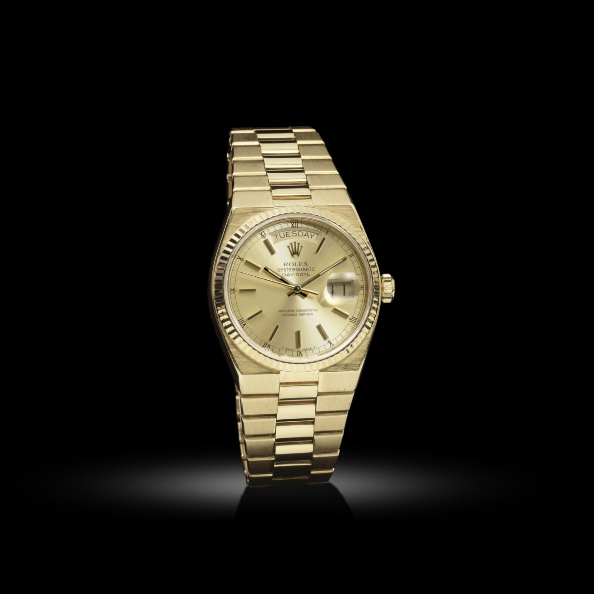 Sir Michael Caines Rolex. An 18K gold quartz calendar bracelet watch Oysterquartz Day Date Ref 19018 19000 Circa 1979 2048x2048 1