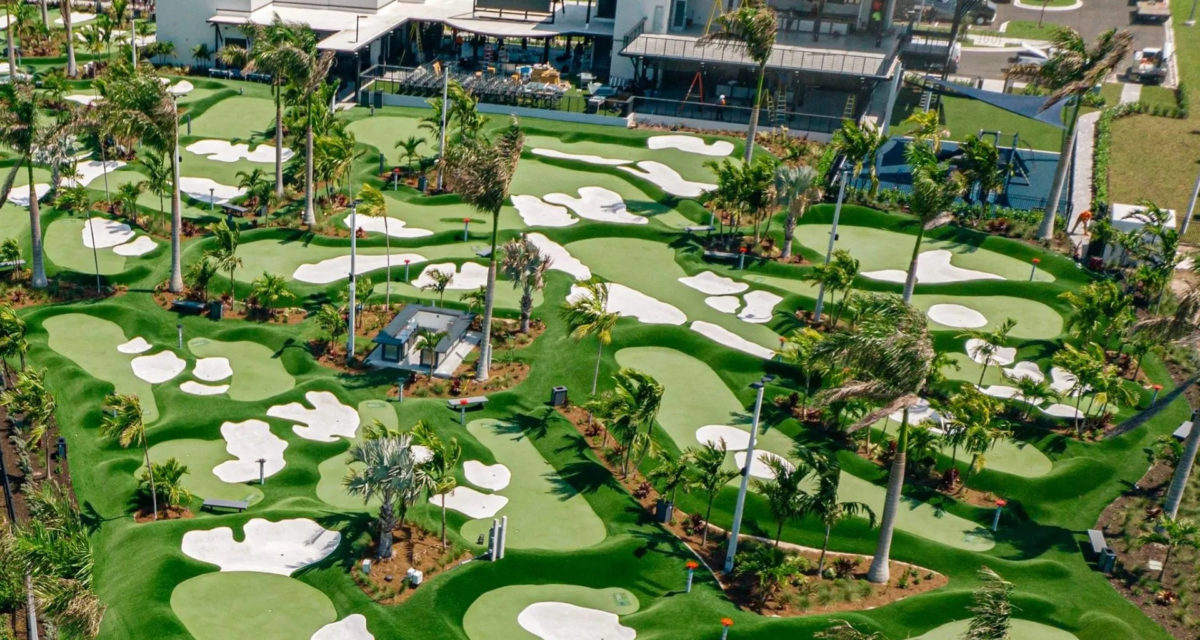 Tiger Woods Putting Courses PopStroke Mini Golf Sarasota Florida