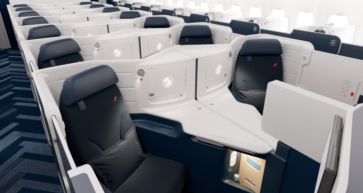 Air France has revealed a new business class cabin with each of the 48 seats coming with their own sliding doors