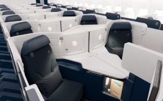 Air France has revealed a new business class cabin with each of the 48 seats coming with their own sliding doors
