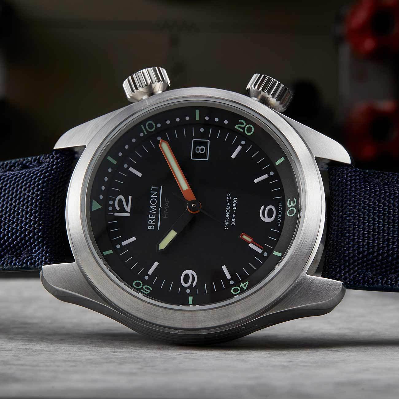 A close up of a watch