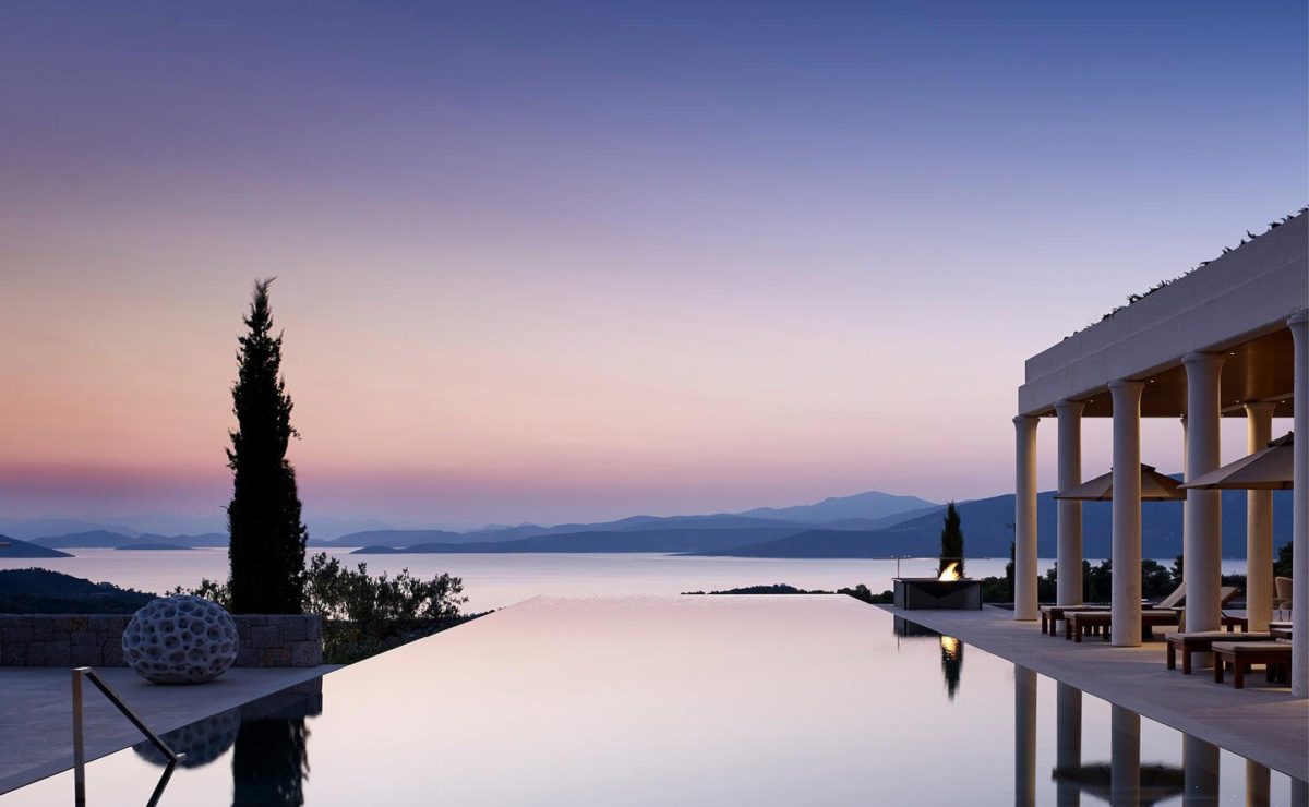 "Glass Onion" Was Filmed At This Outrageous Luxury Resort In Greece