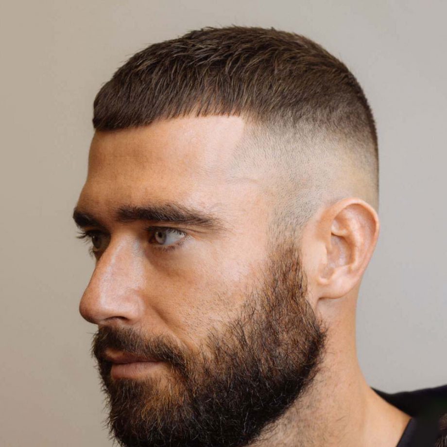 Textured Caesar Style Cut (French Crop) With a Slight Fade - YouTube
