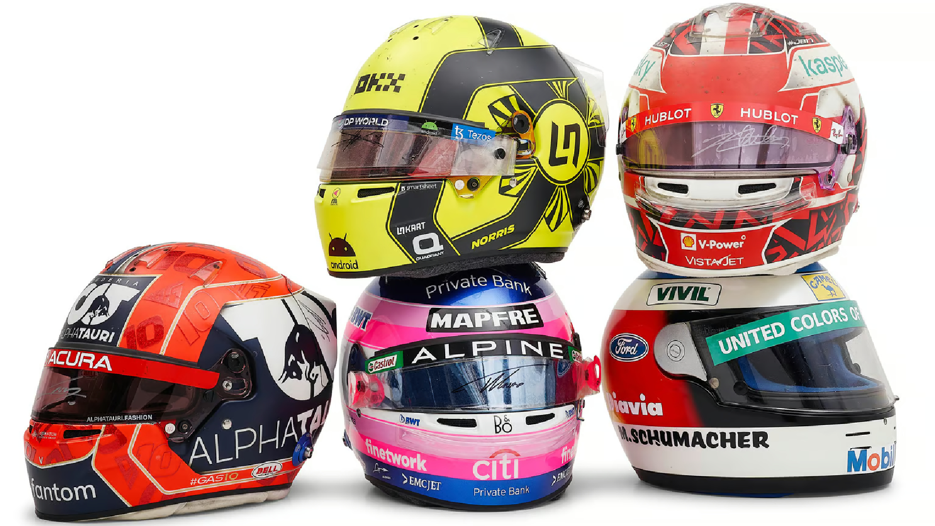 Scuffs, Sweat, & All: These Race-Worn Formula 1 Helmets Are Heading To Auction