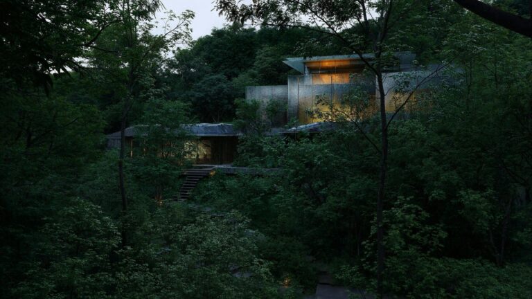 This Breathtaking Waterfall Hotel Being Carved Into A Japanese Rainforest